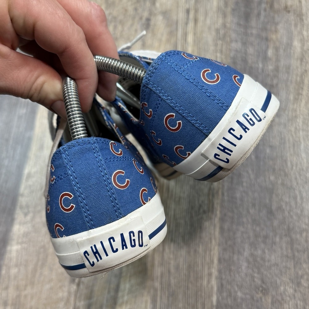 Chicago Cubs Shoes Row One Canvas Victory Sneakers Blue All-Over Logo M8‎ / W9.5 - Picture 6 of 11